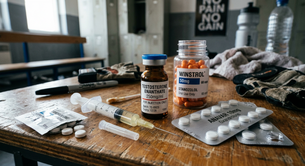 Steroids On A Table In A Gym